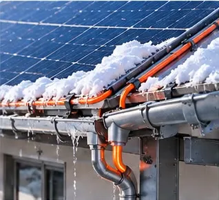 Panel alt kenarında oluk içi ısıtma kablosu